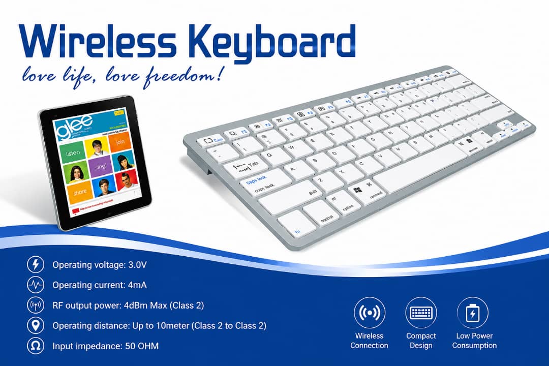 Slim Wireless Bluetooth Keyboard